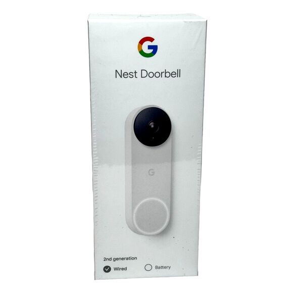 Google Nest Doorbell 2nd Gen Wired (Snow) Smart Video Doorbell NEW SEALED - Picture 1 of 6